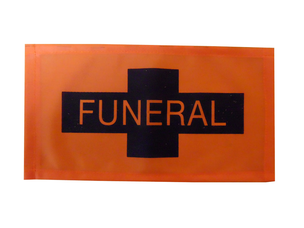 FC1099 Orange/Black Funeral Banner