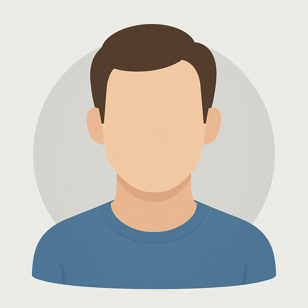 Avatar of a faceless person in blue.