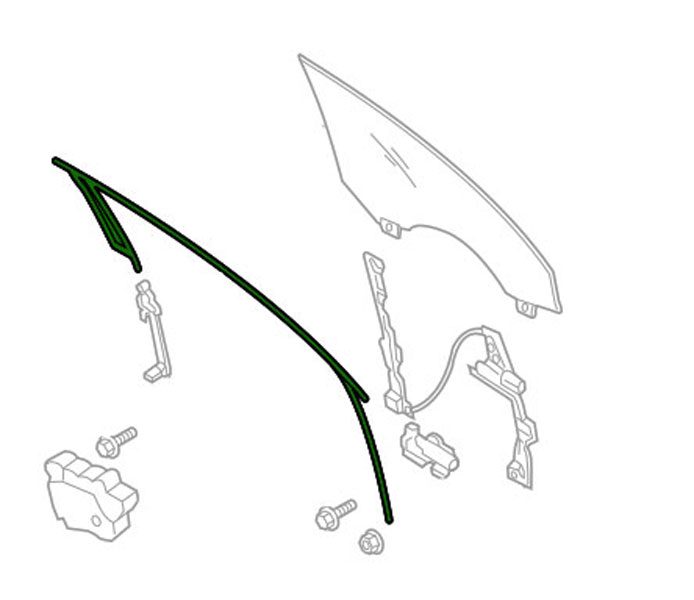 Illustration of a windshield wiper and its components.