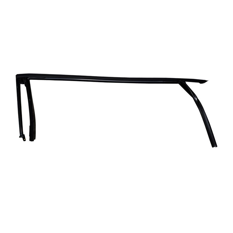 Black metal car door frame isolated on white background.