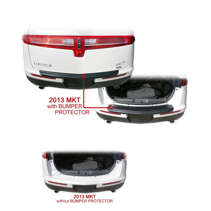 Comparison of three car bumper protectors showing different designs and years.