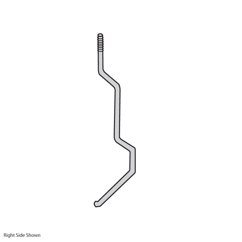 Z-shaped metal rod with threaded end, right side shown.