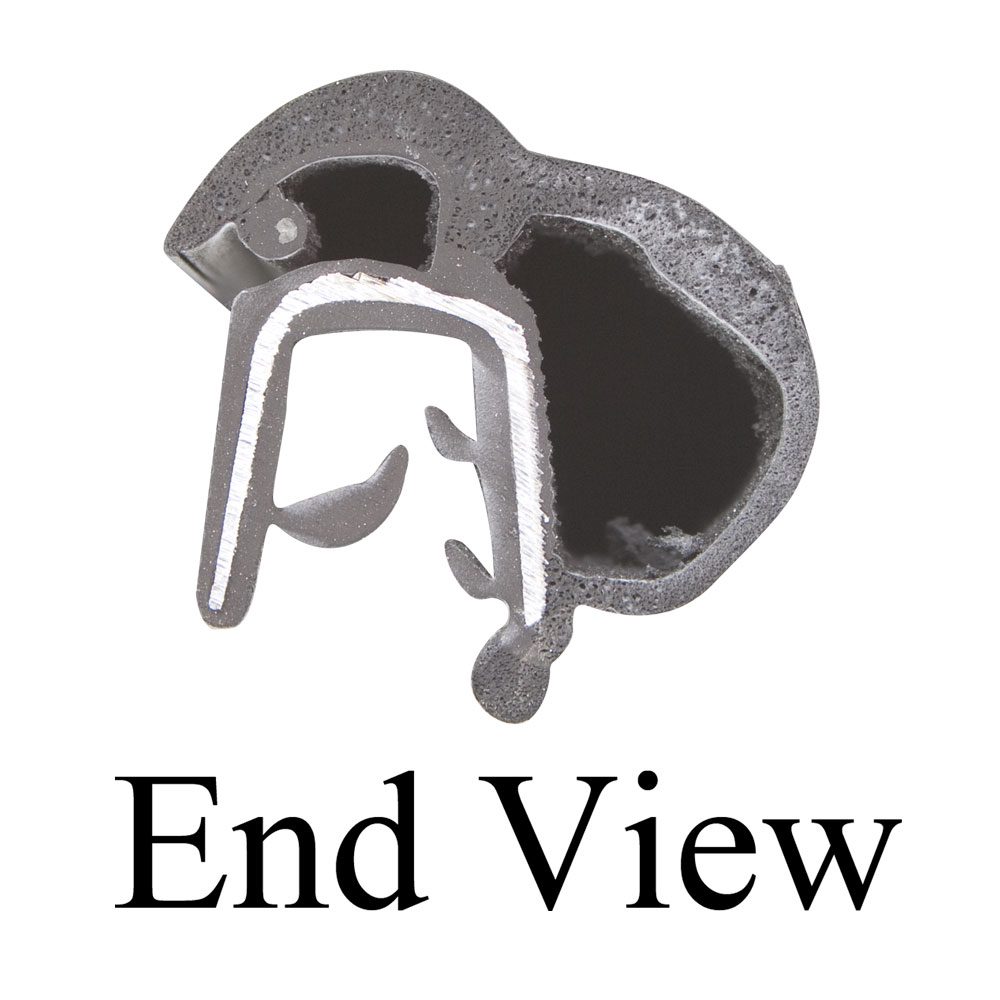 Cross-sectional end view of a mechanical or structural component.