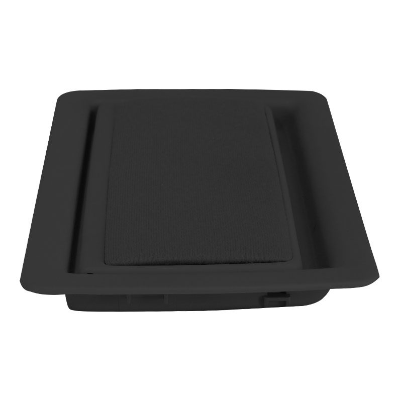 Black silicone oven mitt for heat protection.