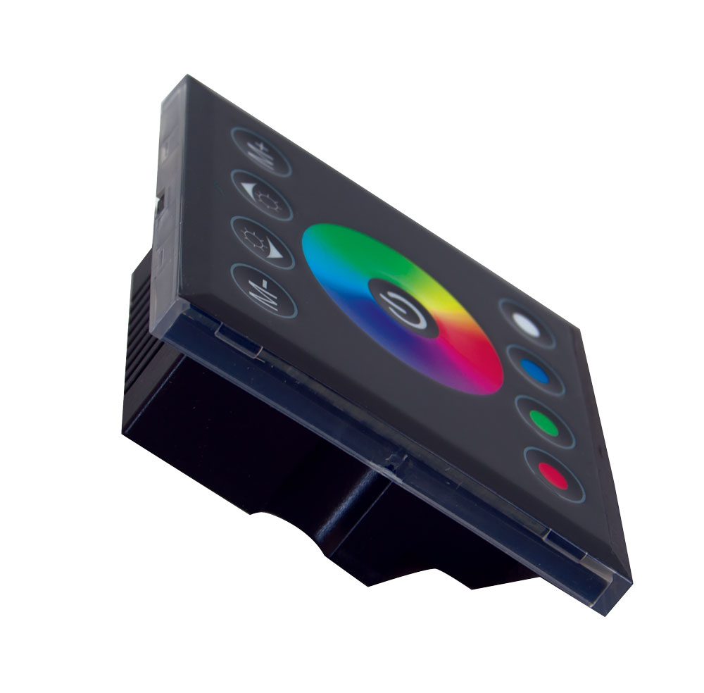 Colorful touch screen LED controller device for lighting.