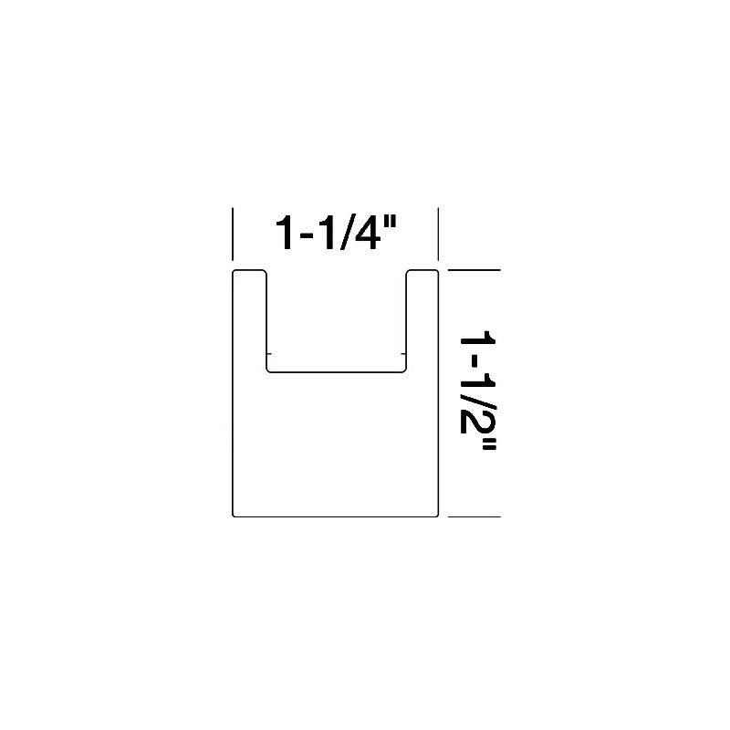 Technical drawing of a U-shaped bracket with dimensions.