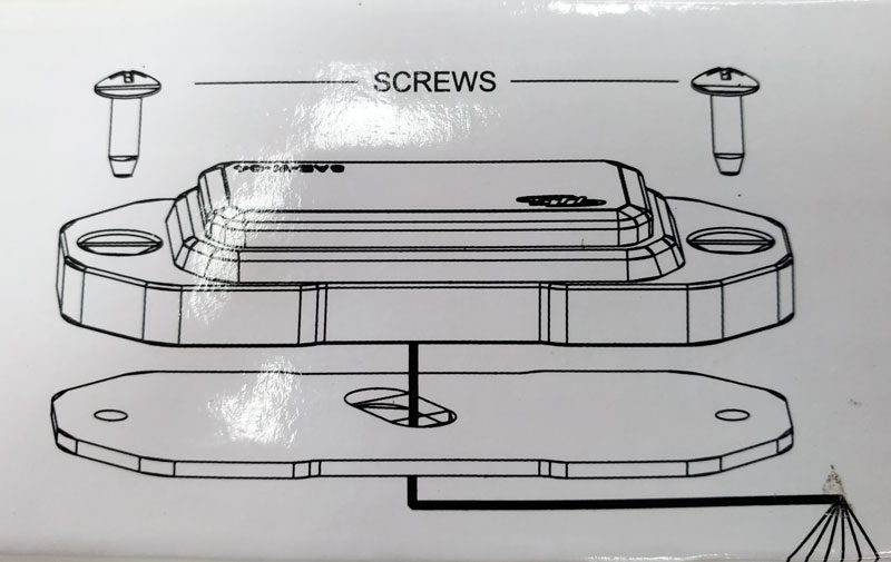 Diagram showing screws and assembly of a device's base section.