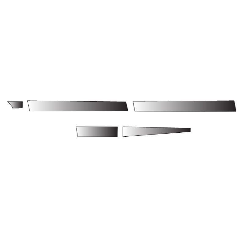 Three sleek stainless steel butter knives arranged horizontally on a white background.