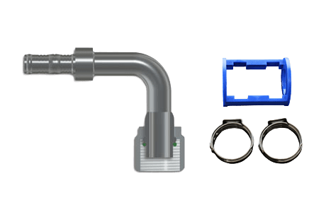 EZ-Crimp Fitting – #10 Female O-Ring x #8 Hose - 90°