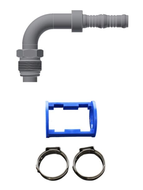 EZ-Crimp Fitting – #10 Male O-Ring x #12 Hose - 90°