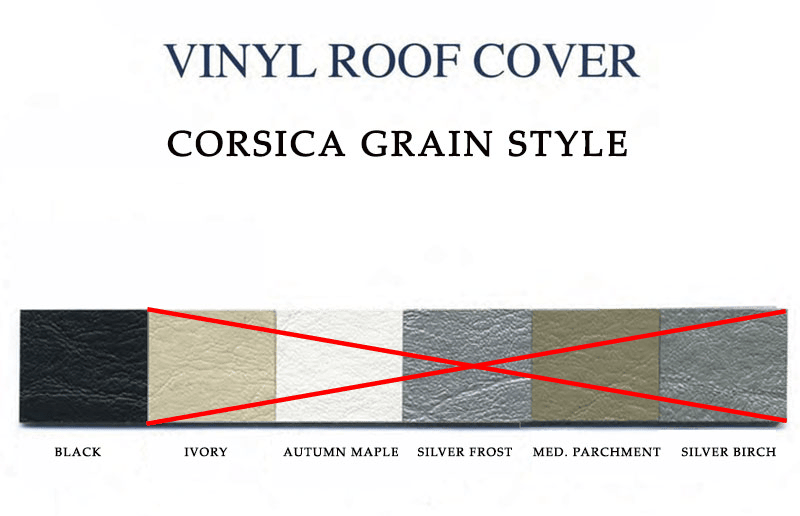 Replacement Exterior Vinyl Top - BLACK CORSICA